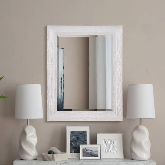 Head West® Textured Chrome Rectangular Wall Vanity Mirror